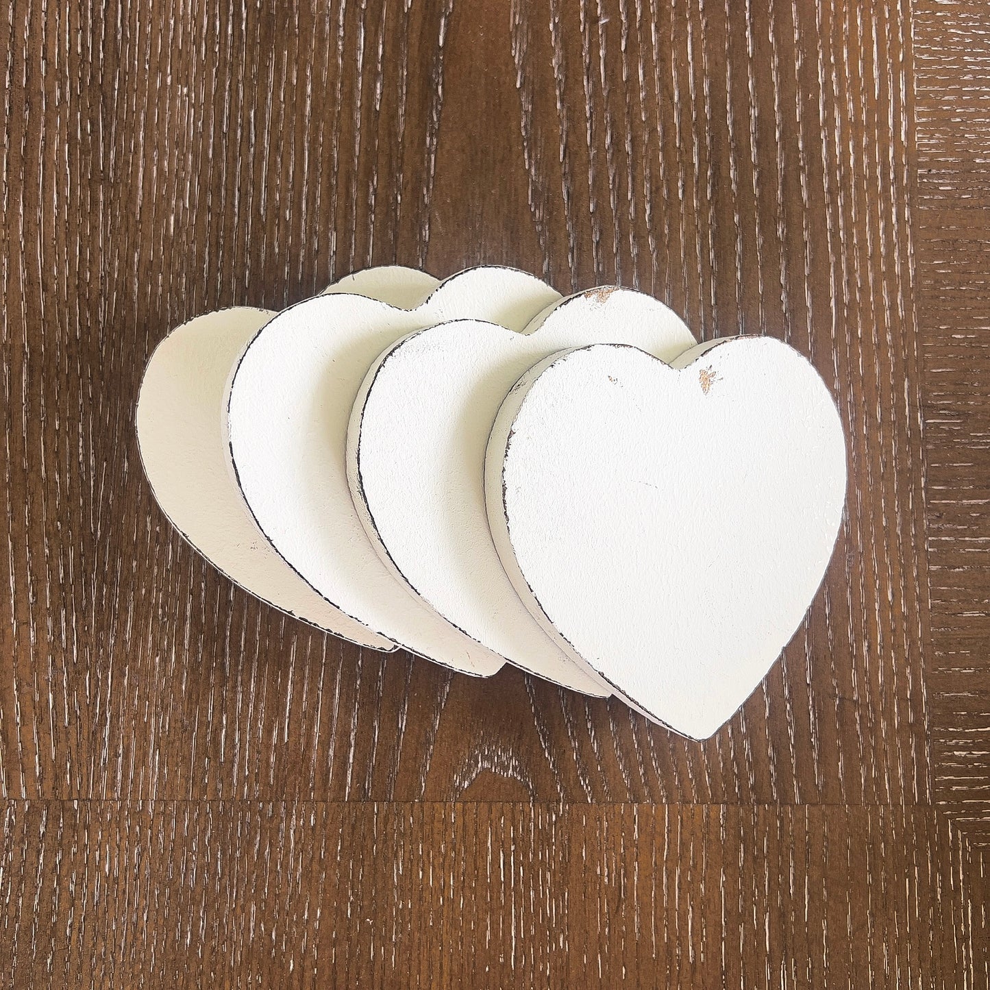 heart-shaped coasters with holder, set of 4