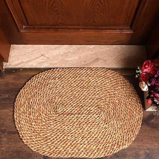 handwoven halfa oval welcome mat