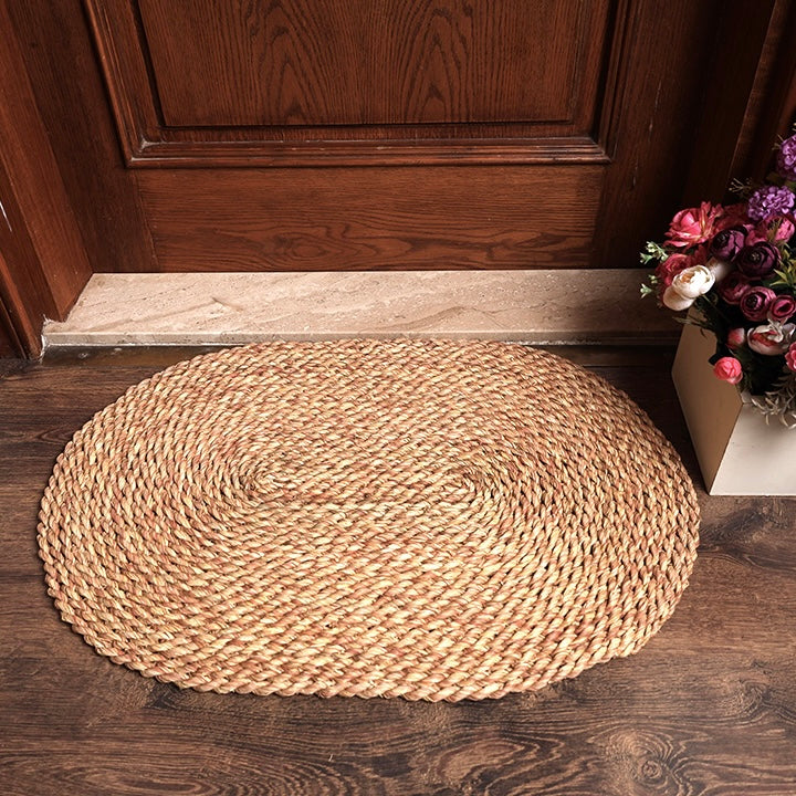 handwoven halfa oval welcome mat