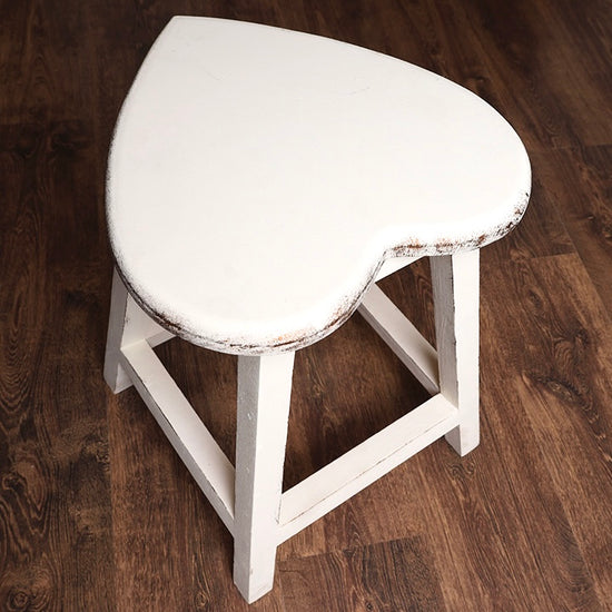 country heart-shaped wooden stool