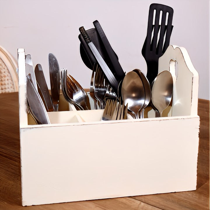 country charm heart cut-out flatware holder