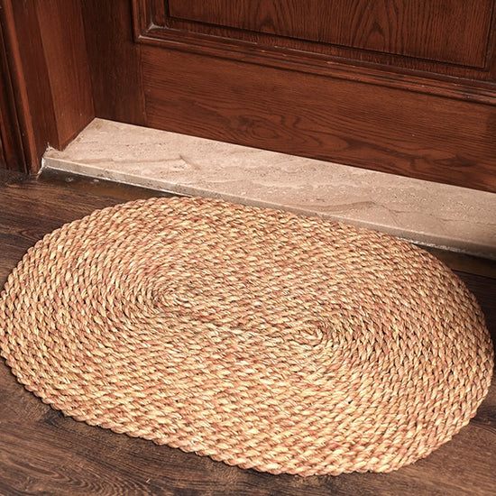 handwoven halfa oval welcome mat