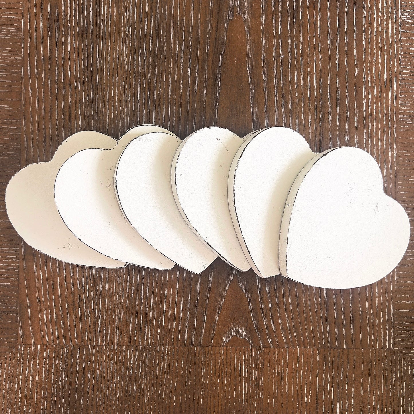 heart-shaped coasters with holder, set of 6