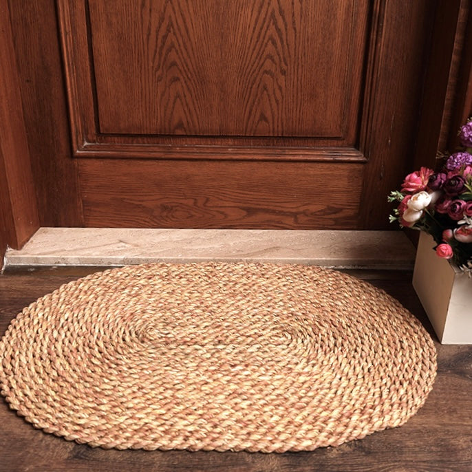 handwoven halfa oval welcome mat