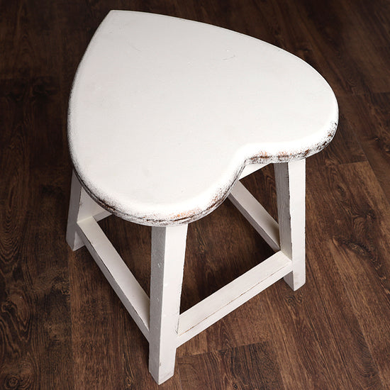 country heart-shaped wooden stool