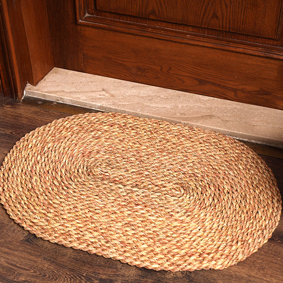 handwoven halfa oval welcome mat