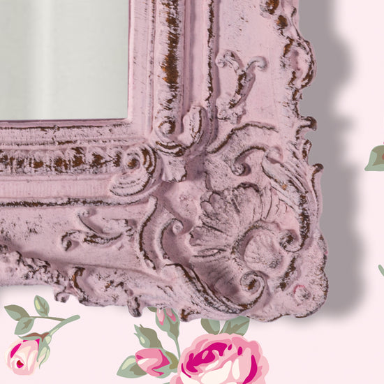 pretty shabby wall mirror - rectangular vintage