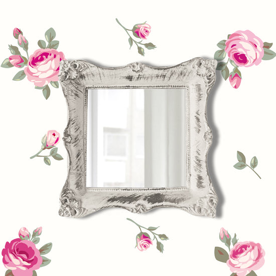 pretty shabby wall mirror - square chic