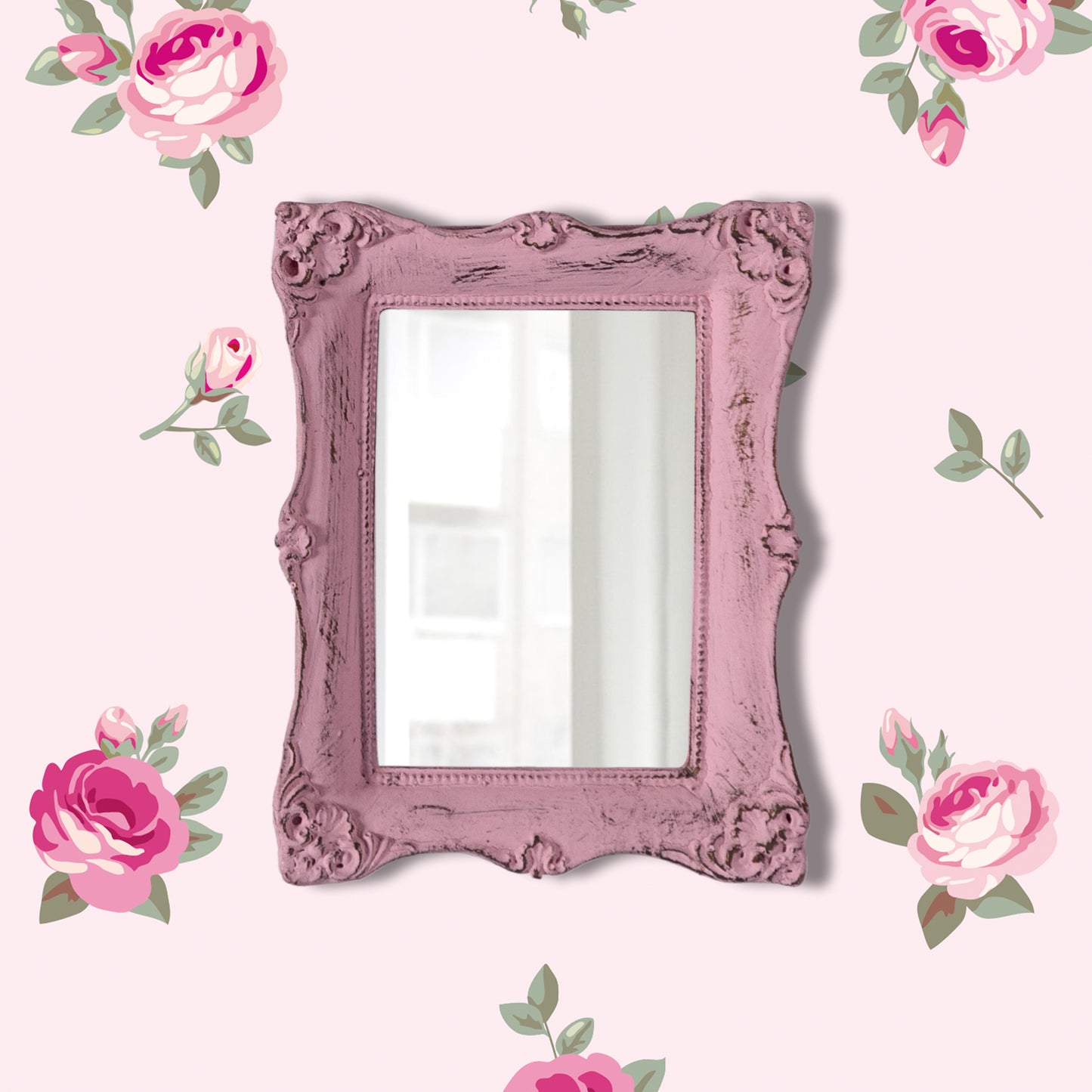 pretty shabby wall mirror - rectangular chic