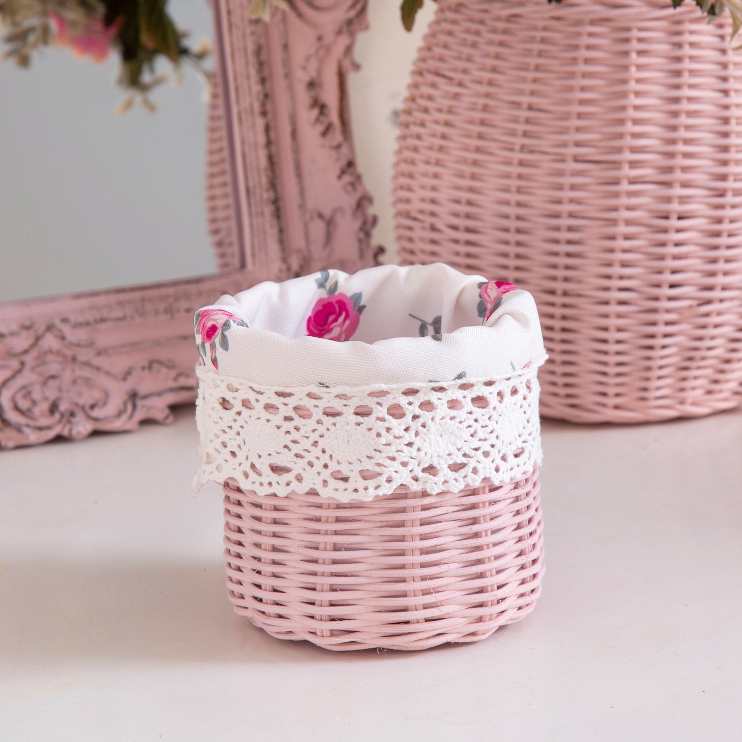 mini tube wicker basket